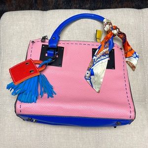 Multi colored leather bag